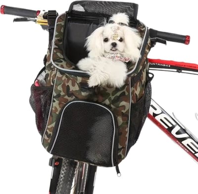 Nivard Fietsmand Hond - Hondenmand Fiets - Voorop - Fietstas Hond - Hondenfietsmand - Groen