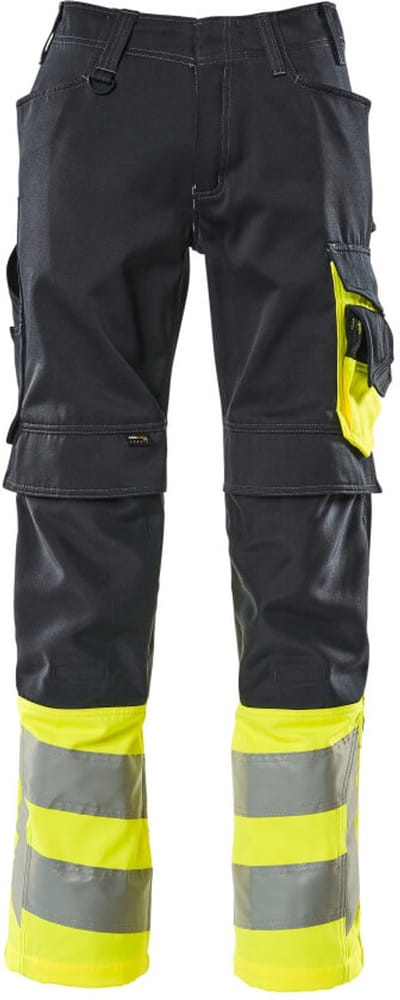 Mascot Safe Supreme Broek met kniezakken 15679-860 - donkermarine/hi-vis geel - C50 - 76