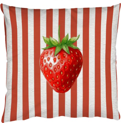 Sierkussens - Kussentjes Woonkamer - 50x50 cm - Aardbei - Strepen - Rood