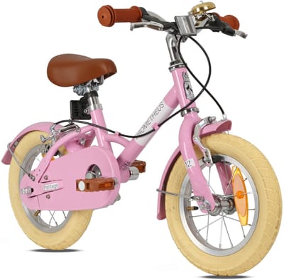 Dailygoods- Kinderfiets 12 inch - Meisjesfiets - Veiligheid met V-rem - Geschikt voor kinderen vanaf 3 jaar - Robuust en comfortabel - Avontuurlijke retro stijl