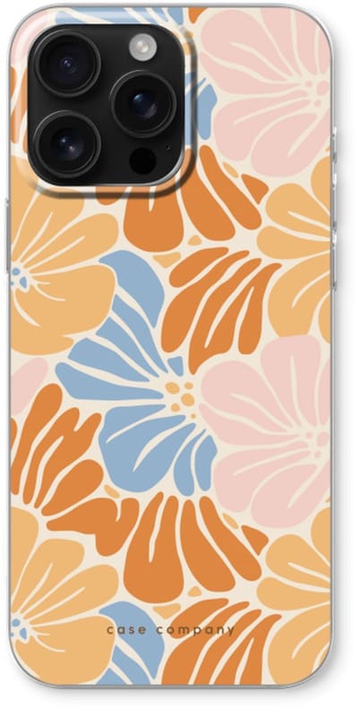 Case Company® - Hoesje geschikt voor iPhone 16 Pro Max hoesje - Flowers Pattern 2 - Soft Cover Telefoonhoesje - Bescherming aan alle Kanten en Schermrand