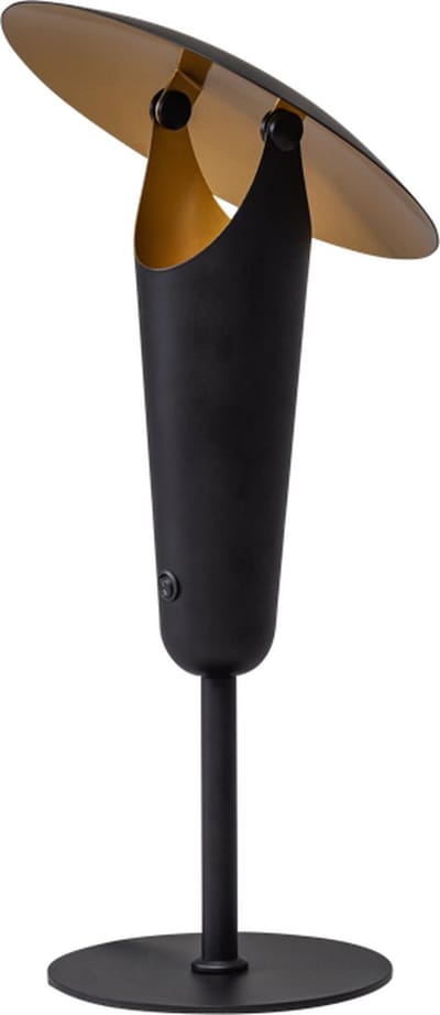 ETH The Britt - Tafellamp - GU10 fitting - Aan/Uit op koker - Zwart Goud