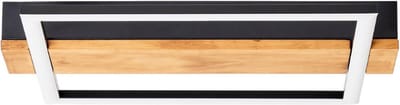 Brilliant Loneos - plafondlamp - Hout - Zwart - Warm