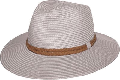 Gerry Fedora – Strandhoed Dames Kreukbestendig Reisvriendelijk - Maat: M-L: 58 cm - Licht Grijs