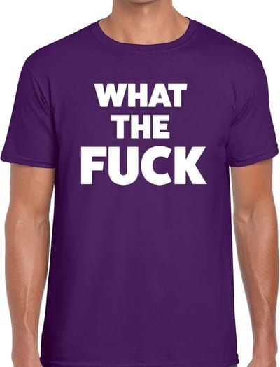 What the Fuck tekst t-shirt paars voor heren - heren feest t-shirts S