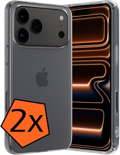 Hoes - 2 Stuks - Geschikt voor Apple iPhone 17 Pro Max / 18 Pro Max - Sterk & Shockproof - Case Siliconen - Back Cover - Telefoon Hoes - Transparant
