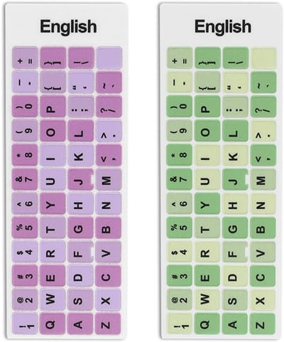 Dailygoods- Toetsenbordstickers - 2 Stuks - Engelse Letters - Waterdicht - Stofdicht - PVC - Verbeter je type-ervaring - Toetsenbordlabels