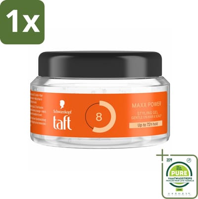 1 x Taft - Maxx Power 8 - Styling Gel - Maximale controle - 250 ml - Haargel - Taft - Maxx Power Gel - Sterke Hold - Langdurige Fixatie