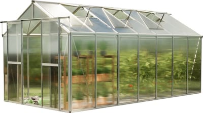 GFP tuinkas SAPHIR 7 aluminium 259x449 cm, 6 mm kanaalplaten polycarbonaat, stabiel & weerbestendig
