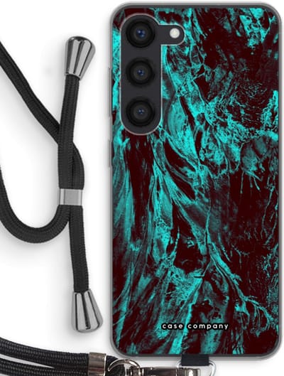Case Company® - Hoesje met koord geschikt voor Samsung Galaxy S23 hoesje met Koord - Ice Age - Telefoonhoesje met Zwart Koord - Bescherming aan alle Kanten en Over de Schermrand