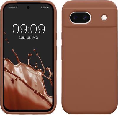 kwmobile telefoonhoesje geschikt voor Google Pixel 8a - Hoesje met siliconen coating - Smartphone case in Mokka