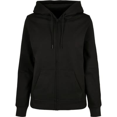Build Your Brand Basic - Ladies Basic Zip Hoody - Black - XS