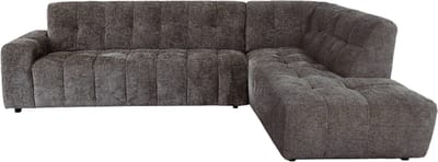 Tower Living Hoekbank Memphis 3-AL + Ottoman R - Haga 16 charcoal