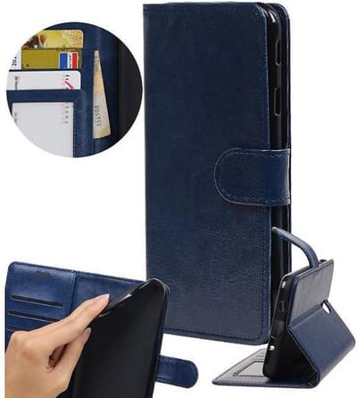 Hoesje Geschikt voor Huawei Y7 / Y7 Prime - Portemonnee booktype wallet Donkerblauw
