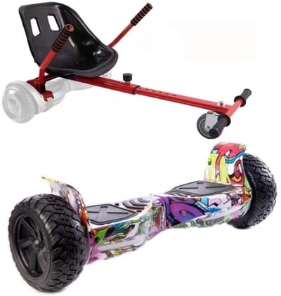 Altrado - Hoverboard + Hoverkart – Purple Multicolour - 8.5 inch Off-Road - 15 km/h - 10km bereik - Bluetooth speaker - Oxboard - Hoverboards