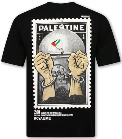 Free Palestine Oversized T shirt Heren - T shirt Heren met Print - 183- Zwart