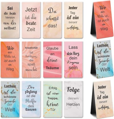Dailygoods - 24 Stuks Magnetische Boekenleggers - Dubbelzijdige Boekenlegger Set met Inspirerende Citaten