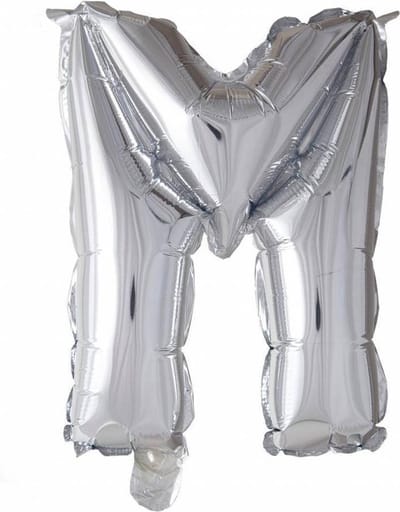 Wefiesta Folieballon Letter M 41 Cm Zilver