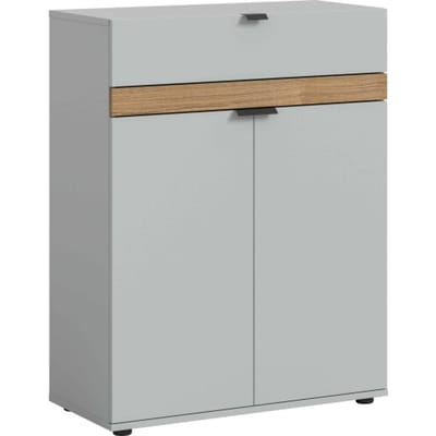 Naro GD schoenenkast lichtgrijs NB lichtgrijs NB Abs. Evoke Oak NB - 37x75x98cm