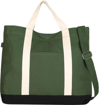 Grote strandtas van canvas Eco Right voor heren met schouderband - badtas, boodschappentas en werktas cotton bag