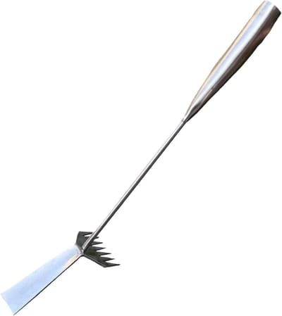 Handmatig Wiedgereedschap - Onkruidtrekker Grasmaaier - Onkruid Verwijderen - Ergonomische Lange Steel - 43 cm - Zilver