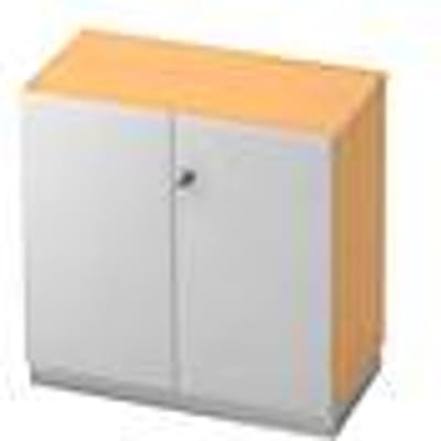 Archiefkast, 2 ordnerhoogten, B 800 x D 420 mm, beukenpatroon/zilver