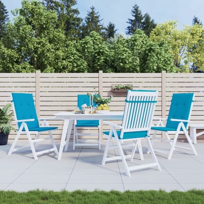 vidaXL - Tuinstoelkussens - 4 - st - hoge - rug - 120x50x3 - cm - stof - blauw