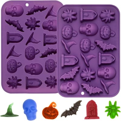 Halloween decoratie - Siliconen bakvormen - Siliconen mallen - Halloween mal - Siliconen chocolade mallen - Snoep mal - Voor chocolade maken - Snoep -Biscuit Paars