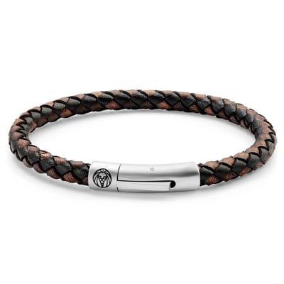 Collins 6 mm Vintage en Zwarte Leren Armband
