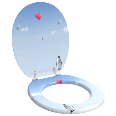 vidaXL - Zacht-sluit - toiletzitting - Blauw - 44 - x - 38 - cm - MDF - bord