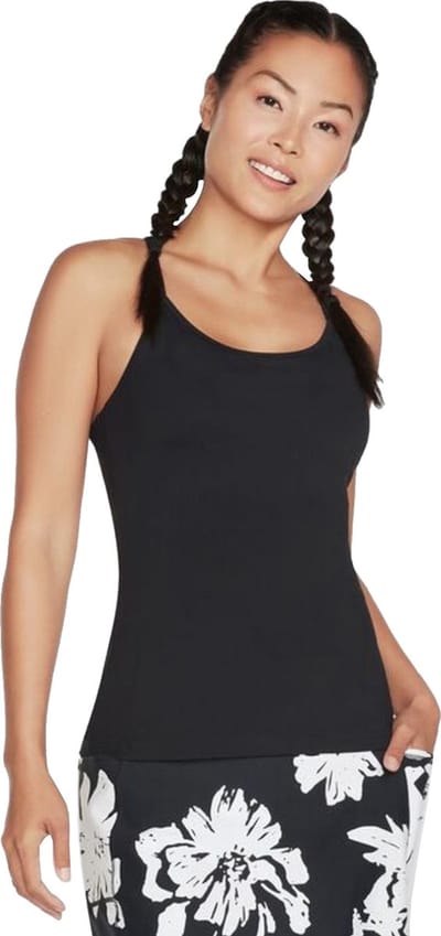 Skechers Go Walk Racerback Shelf Bra Cami W1TT134-BLK, Vrouwen, Zwart, T-shirt, maat: M
