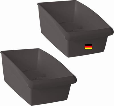 Novaliv soepkegeldoos kleine set van 2 lade organizer keuken - 25 x 12 cm ANTRACIETGRIJS kruidenopbergdoos - organisatiesysteem voor laden - opbergen van dressing- en bakingrediënten