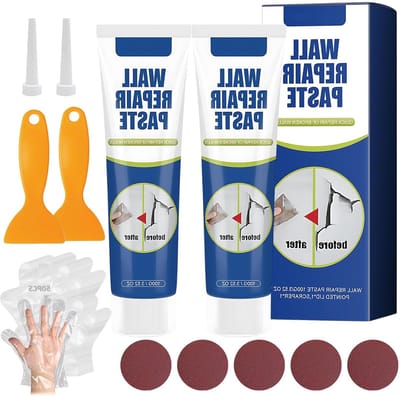 Wandreparatiepasta Set - Muurvuller Gaten - Scheuren Vullen - Sneldrogend Formule - 200 Gram - Wit