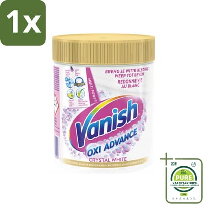 1 x Vanish Oxi Advance - Kristalwit - Vlekkenverwijderaar Poeder - Zonder Bleek - Witte Was - 470 Gram - Vlekkenverwijderaar - Witwas - Waspoeder - Vlekken Verwijderen - Wit Houden