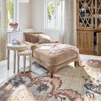 LOBERON Chaise longue Jouvrelle beige