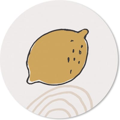 Muismat rond 20x20 cm - Mousepad Zomer - Citroen - Geel - Ronde muismatten