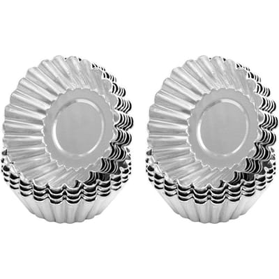20 Stuks Eiertaartvormen Mini Aluminium Cake Muffin Vormen Blikken Pannen Anti-aanbak Cupcake Cake Vormen L gray