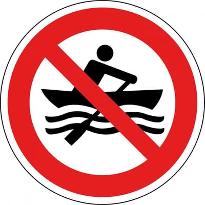 Verboden te roeien bord - kunststof - P055 300 mm