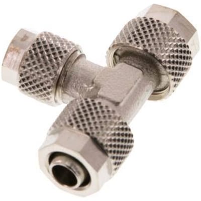 8x6 & 6x4 Vernikkeld Messing T-Opsteekkoppeling [2 Stuks]