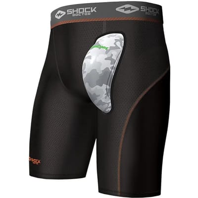 Shock Doctor 30630 Compression Short w/AirCore Cup M Black Cup (Groin Guard) voor Sport American Football