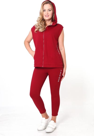Hoodie & capri legging / Capri Loungewear Set ASoL / bordeaux/ L