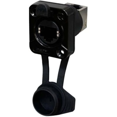 Rean AV RJ45 Feedthrough, 90° up, IP65 Airtight RRE8F-Z-011-1 Bus, inbouw Zwart 1 stuk(s)