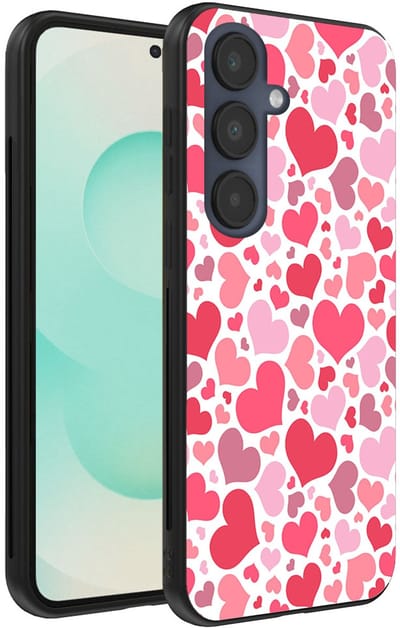 Smartphonica Telefoonhoesje Geschikt voor Samsung Galaxy S25 Plus met Hartjes Print - Hearts Design TPU Backcover Case - Kinder Hoesje met Hartjes Design geschikt voor Samsung Galaxy S25 Plus