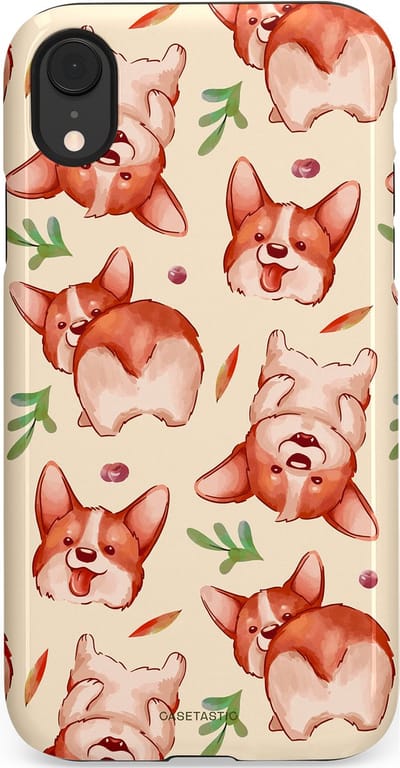 Casetastic Hoesje Geschikt voor Apple iPhone Xr - Stijlvolle Beschermende Duo-layer Case - Corgipootjes