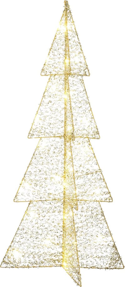 House of Seasons Kerstdecoratie Boom - L35 x B35 x H79 cm - Polyester - Goud