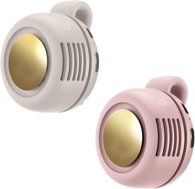2 Stuks - Mini Fan - Clip ventilator - Mini- & Handventilatoren - Handventilator - Draagbare - Mini Clip-on Ventilator Bladeloos - USB Oplaadbare Taille Ventilator - met 360 Graden Draaibare Klem - Fluisterstille Handventilator 25 dB - 3 Snelheden