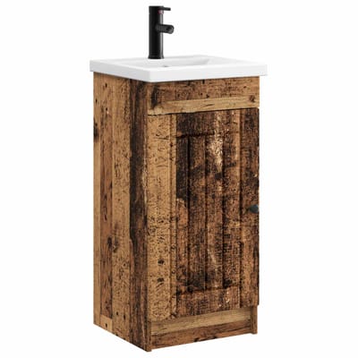 vidaXL - Badkamer - Vanity - met - Wastafel - Oud - hout - 42 - x - 40 - x - 84,5 - cm