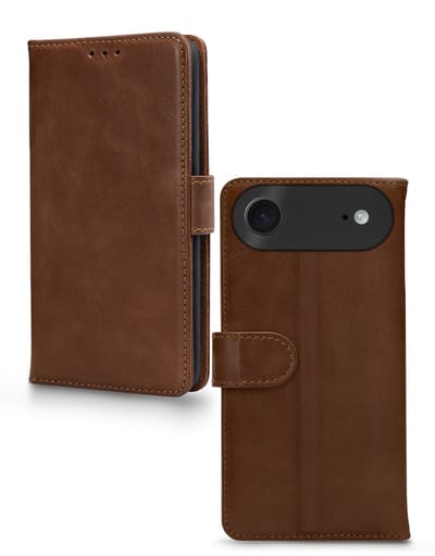 Mobilize Telefoonhoesje geschikt voor Apple iPhone Air Hoesje Echt Leer | Mobilize Wallet Bookcase Portemonnee | Pasjeshouder voor 3 Pasjes | Telefoonhoesje voor Pinpas / OV Kaart / Rijbewijs - Bruin