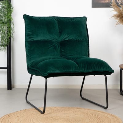 Bronx71® Velvet fauteuil Malaga donkergroen