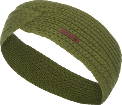 Knit Factory Joy Gebreide Dames Hoofdband - Haarband - Oorwarmers dames - Hoofdwarmer vrouwen - Hoofdband winter - Mosgroen - Groen - One Size